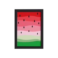 Quadro Decorativo MDF Melancia Colorida Moldura Preta 33x43cm - Quarti