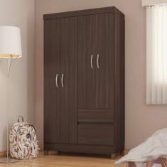 Guarda-Roupa Lótus 4 Portas 2 Gavetas Café Touch - Demóbile