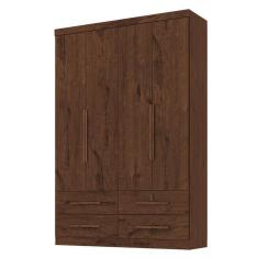 Guarda Roupa Solteiro Maximus Plus 4 Portas Jacarandá – Zanzini