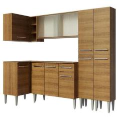 Cozinha Completa de Canto Emilly Self Armário Vidro Madesa