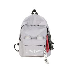 Mochila Escolar Feminina Juvenil Média Gatinha M831 Cinza