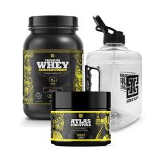 Kit Whey Protein Concentrado + Creatina Atlas 150g + Galão 1,5L- Iridium Labs-Unissex