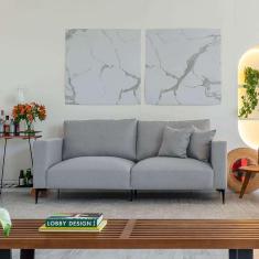 sofá na caixa ubbe linho cinza 170 cm