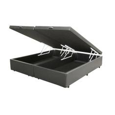 Base Box Baú Queen Bipartido Sintético Cinza 39x158x198