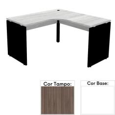 Mesa de Escritório em L Pé Painel PE25 em MDP 155 x 155 x 60 cm Cor Wa