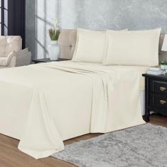 Jogo de Lençol Basic Aba Americana MicroPercal 300 fios Casal 4 Peças 