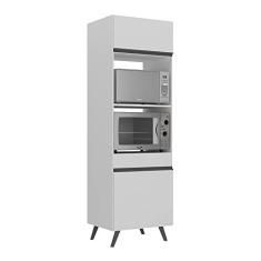 Paneleiro 2 Portas para Forno e Microondas Veneza Multimóveis Mp3679.964 Branco/preto