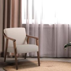 Poltrona Decorativa Madeira Maciça Jequitibá Assento com Persintas Elá