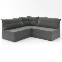 Sofá De Canto 5 Lugares Renaut Suede Cinza Mamflex Cinza