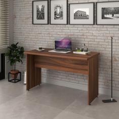 Escrivaninha Mesa De Escritório 1,20m Tampo 30mm Work30 Nogal