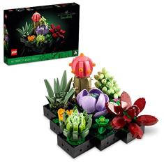 Conjunto de construção de decoração de plantas LEGO Suculentas 10309 para adultos; Construa uma peça de exibição suculenta para a casa ou escritório (