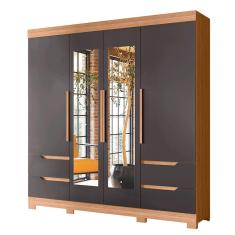 Guarda Roupa Vivacce Casal 4 Portas com Espelho Albatroz