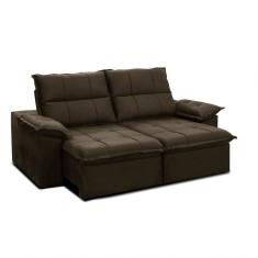 Sofá Solar Cesky 3 Lugares Retrátil E Reclinável 2,00m Gralha Azul Marrom