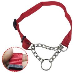 Coleira Cachorros Caes Guia Ajustavel Corrente Semi Enforcadora Elo Torcido Pet Cao Adestramento