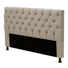 Cabeceira Cama Box Casal Queen Size Cristal 160cm Suede Bege - Abmaza