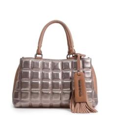 BOLSA FEMININA EM COURO ALÇA DE MÃO PRETA “LUCIANA OLIVEIRA"-Feminino