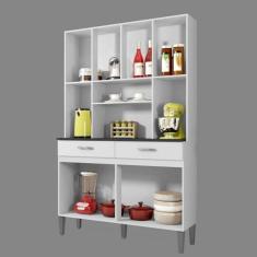 Armário de Cozinha 8 Portas 2 Gavetas Ônix Chf Branco