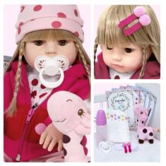 Boneca Reborn Recem Nascida Silicone Girafinha Vários Itens - Cegonha 