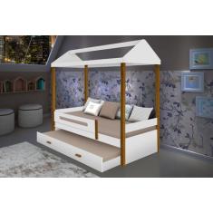 Cama sara com auxiliar brc/mel - casaebebeshop