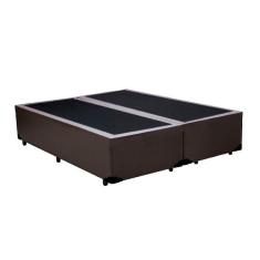 Base Box Blindado Queen Bipartido Homequeen Sintético Marrom 40x158x198