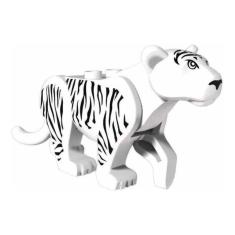 Boneco Blocos De Montar Tigre Branco Selva