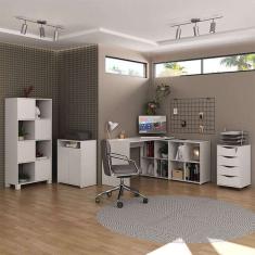 Conjunto De Mesa Com Armário De Escritório, Estante E Gavetei