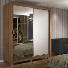 Guarda-Roupa Solteiro Madesa Dallas 2 Portas de Correr com Espelho 2 G