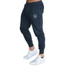 Kit 04 calças de moletom masculina slim sport academia wooks, Azulmari