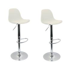Conjunto 2 Banquetas Joly Eames Base Giratória Branco