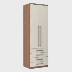 Guarda Roupa Modulado Connect 79cm 2 Portas e 4 Gavetas Luciane Móveis