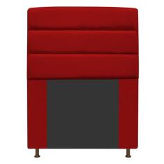Cabeceira Estofada Turim 90 cm Solteiro Suede Vermelho - Doce Sonho Mó