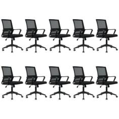 Kit 10 Escritorio Diretor Giratória Tela Mesh com Relax Tokyo - Espres