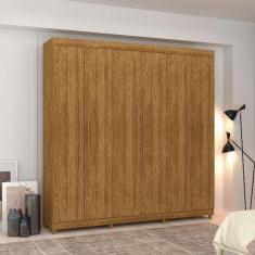 Guarda Roupa Casal 6 Portas Audi Nature 2 Gavetas Internas MDP Cor Nature Casa H