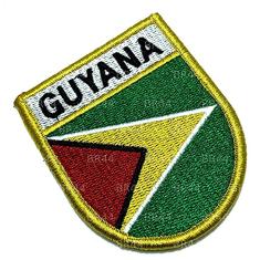 BP0224EV 01 Bandeira Guiana Patch Bordada Fecho Contato