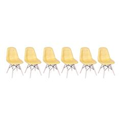 Conjunto com 6 Cadeiras Eames Eiffel Botonê - Amarelo