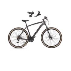  Bicicleta Aro 29 Ksw Xlt Alumínio 24v Câmbios Shimano Garfo Suspensão Pneu com Faixa Bege - Grafite