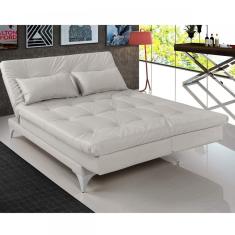 Sofá Cama 3 Lugares Versátil Império Estofados Gelo