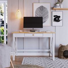 Escrivaninha com Gaveta Madeira Maciça Vanilla CabeCasa MadeiraMadeira Marrom/Branco