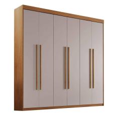 guarda-roupa casal xangai 6 pt 2 gv imbuia e off white