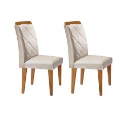 Cadeira Sala de Jantar Melissa Kit Imbuia Veludo Creme
