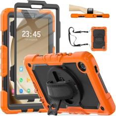 FS FANSONG Capa para Samsung Galaxy Tab A9 2023 2023 capa de corpo inteiro com alça de mão giratória de 360 graus, alça de ombro, capa protetora resistente à prova de choque