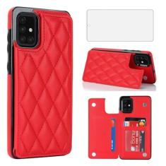 Asuwish Capa de telefone para Samsung Galaxy A51 5G/A 51 5G UW Verizon Capa carteira com protetor de tela de vidro temperado e suporte de cartão de crédito RFID de couro acessórios para celular 51A G5