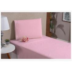 Jogo Lençol Solteiro Com Elástico e Lençol De Cima Fronha Ponto Palito