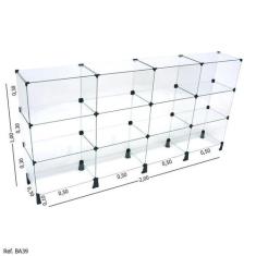 Balcão de Atendimento Modulado em Vidro - 2,00 x 1,00 x 0,30 - Balcãon