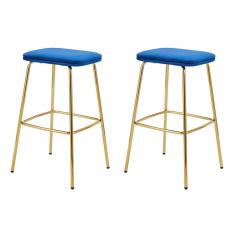 Conjunto com 2 Banquetas Connie Azul Escuro