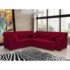 Sofá Magno 2.37x2.37m De Canto, Retrátil E Reclinável - Vinho