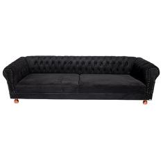Sofá Chesterfield Duque 3 lugares 2M - Suede Preto/sala de estar, recepção, barbearia
