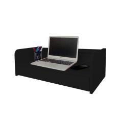 Escrivaninha Suspensa Bancada Com Gaveta Mesa Notebook Preto