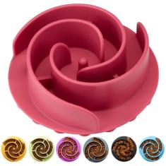 Tigela de alimentação lenta para cães, tigela Animire de silicone macio de alimentação lenta para cães pequenos, médios e grandes, compatível com tigelas regulares e elevadas para cães