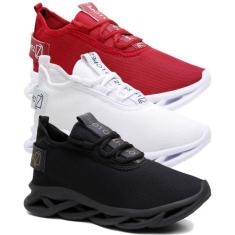 Tênis Masculino Esportivo Academia e Corrida - Lorenzzo Lopez, Branco,